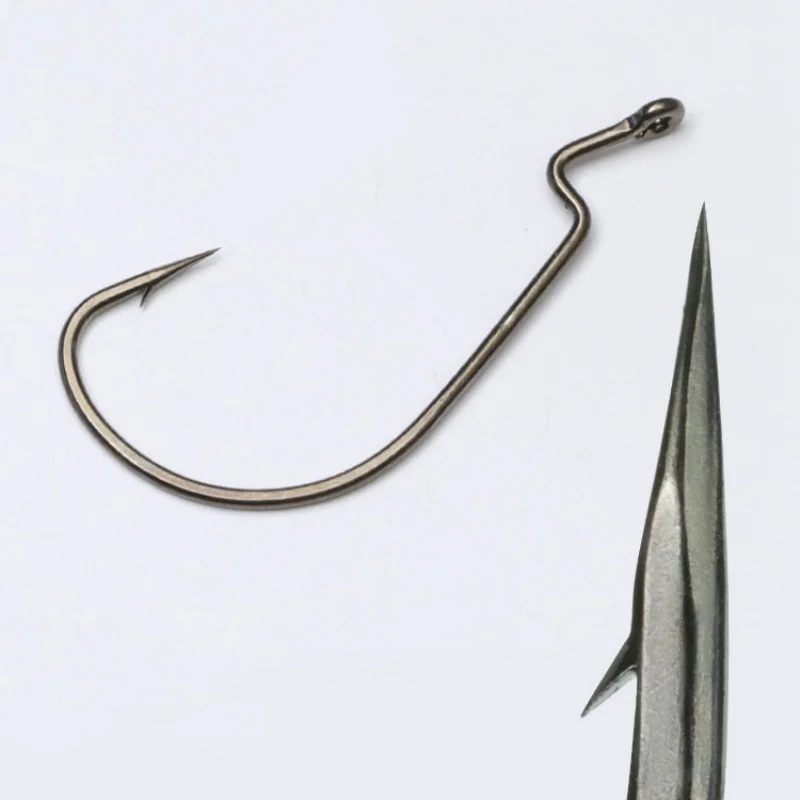 Anzuelo de gusano de pesca 2X, anzuelos de cebo de señuelo suave de vientre ancho fuerte, anzuelos de aleación de acero al carbono con revestimiento súper suave, lote de 20 piezas en oferta