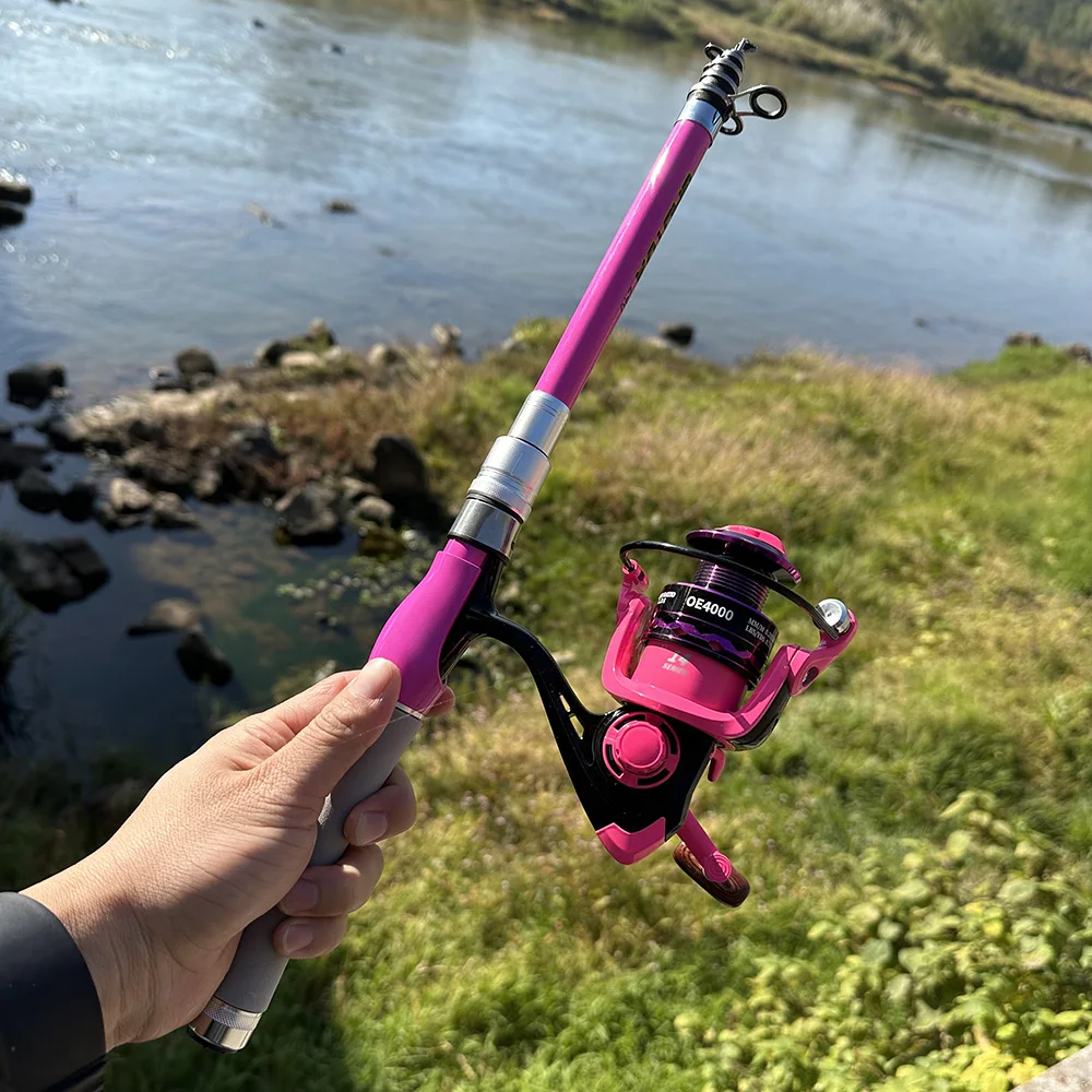 Kit de caña de pescar telescópica para principiantes, set de carretes giratorios y Casting, 1,5 M-2,4 M - imagen 5