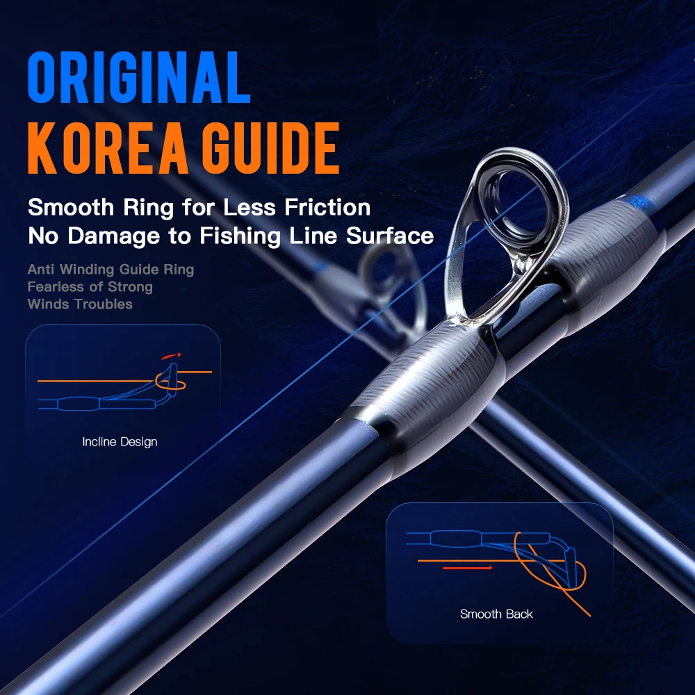 SOLOKING SCOUT48 caña de pescar de pulpo con patas web para pesca en barco de mar 1,45 m 1 pieza 9:1 acción punta de titanio caña de pescar de barco de calamar - imagen 5