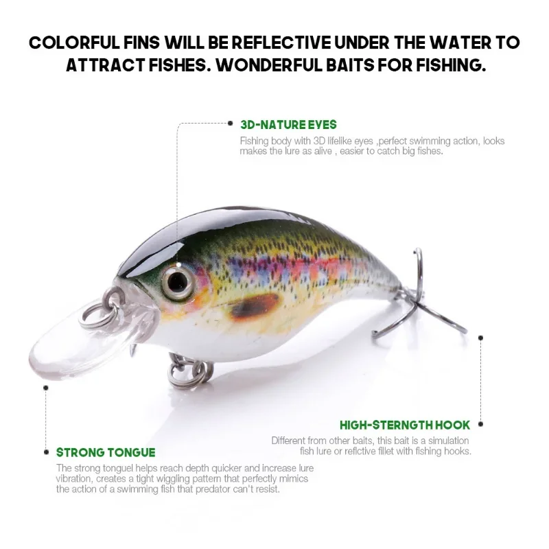 Señuelo cebo 6cm/10G HardBait simulación señuelo pequeño cebo gordo cebo de pesca de mar caliente - imagen 5