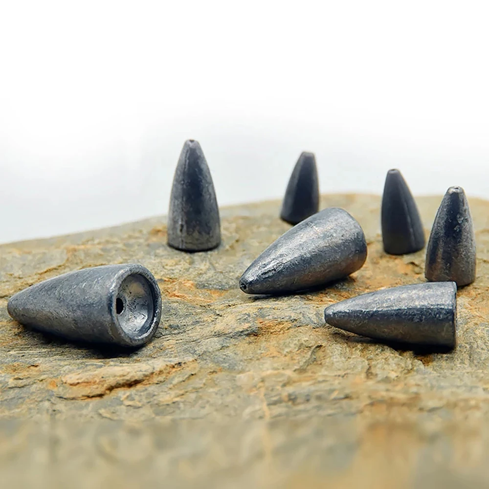 DNDYUJU 10 Uds plomo peso de pesca 2/3,5/5/7/10/14/20g bala plomo peso Jig Head agua dulceTexas Rig Set aparejos de pesca - imagen 4