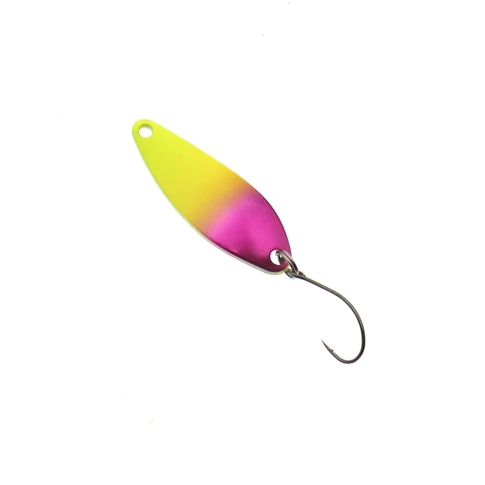6 unids/lote 40mm 5g plantilla de Metal Señuelos de Pesca cucharas lentejuelas cebo Casting Jig señuelos con un solo gancho trucha aparejos de pesca de lubina - imagen 4