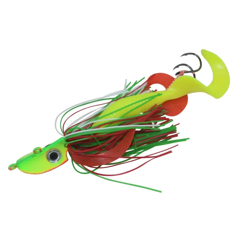 1 unidad de falda de silicona de 20g, señuelo suave, plantilla giratoria, cebo sin malezas, señuelo de pesca, Chatterbait Wobbler para aparejos de pesca de lubina - imagen 3