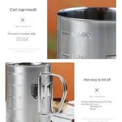 Taza de acero inoxidable para pesca - Tapa hermética y mango plegable