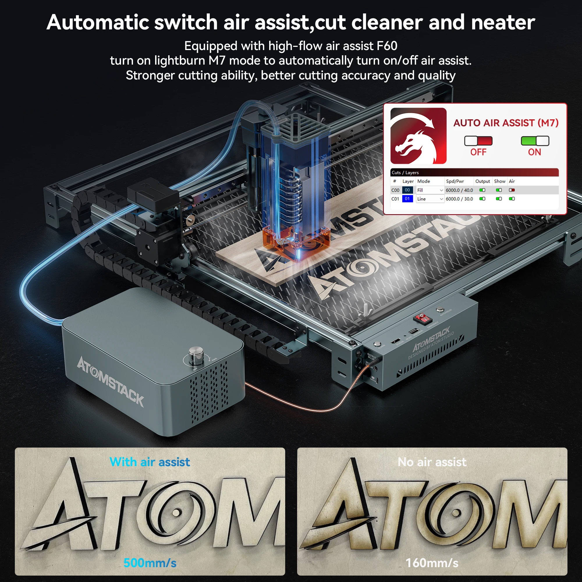 Atomstack A40 Pro V2 grabador láser – Corte y grabado de precisión - imagen 3