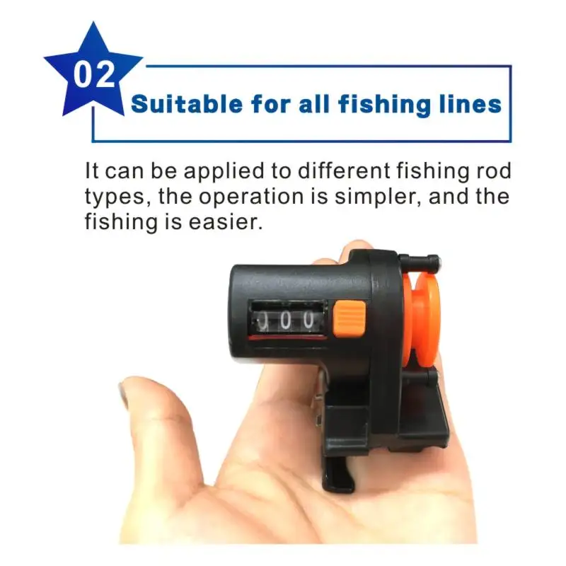 Bobinadora de línea de pesca de calibre de profundidad de 0-999M, medidor de longitud de contador, herramientas de alambre, herramientas digitales de artículos de pesca, buscador de profundidad - imagen 4