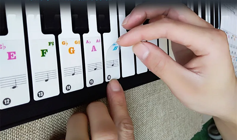 88 pegatinas transparentes de Color para teclado de Piano, calcomanía musical desmontable, notas, Piano Electrónico, pegatina de espectro de Piano, símbolo - imagen 5