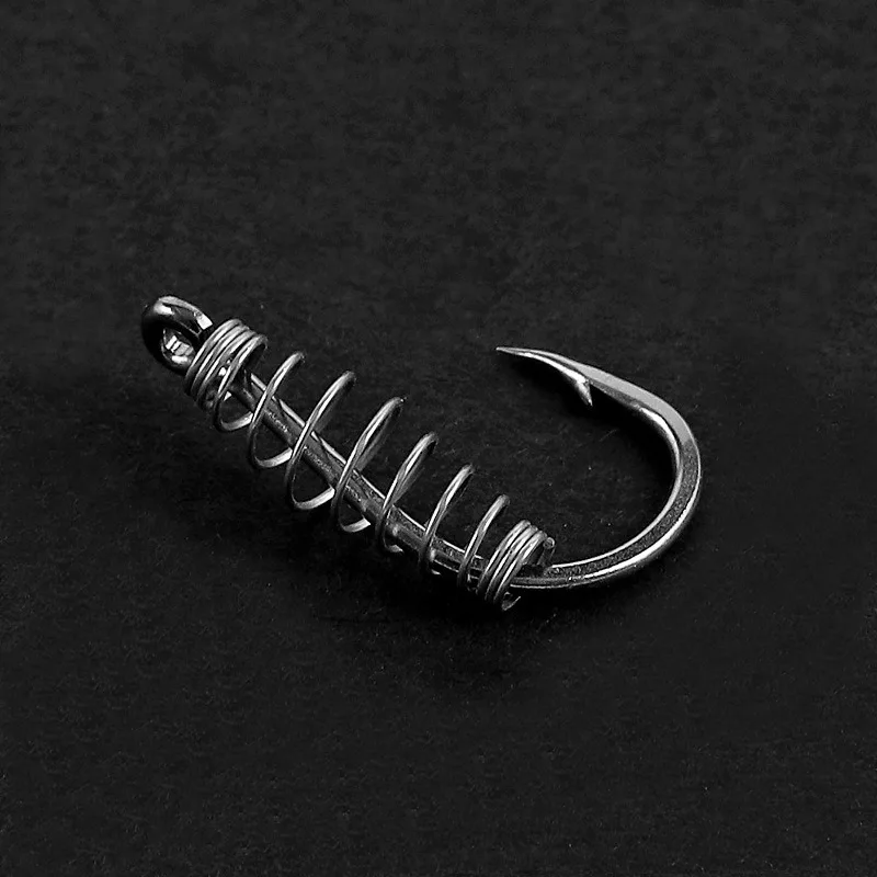 20 unids/lote anzuelo giratorio de resorte de pesca anzuelo de carpa con púas anzuelo de pesca con mosca accesorios de pesca aparejos - imagen 3