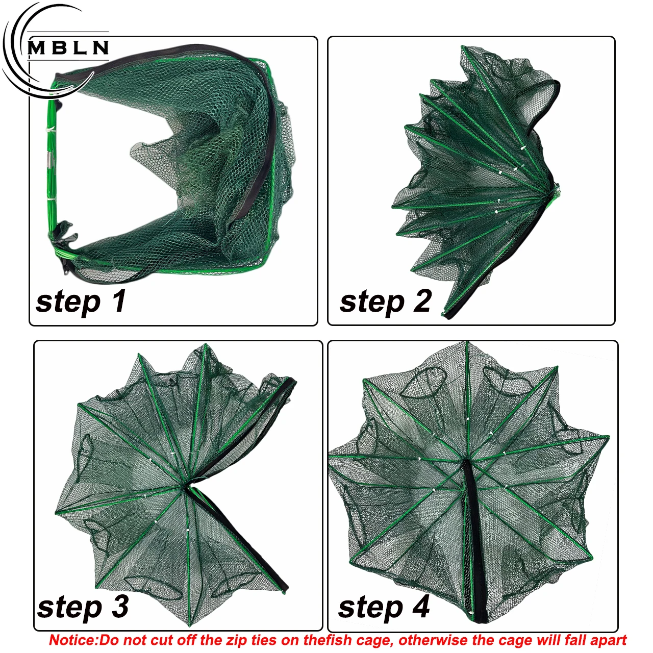 Trampa para cangrejos plegable hexagonal de malla fina nailon PA - imagen 2