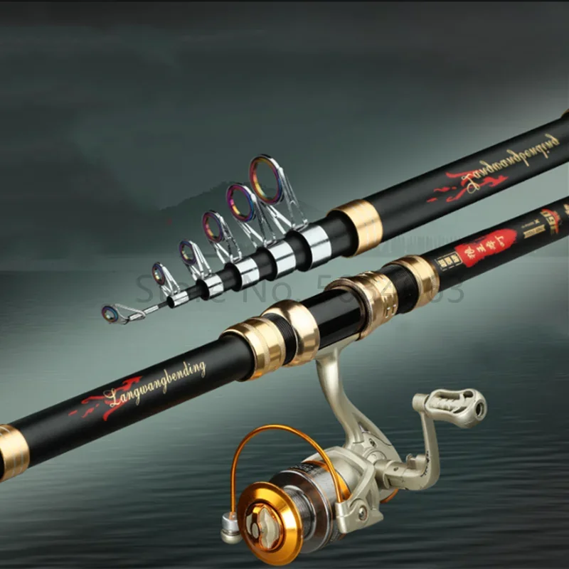 Caña de pescar giratoria portátil telescópica 2,4 m, 2,7 m, 3,6 m, 3,9 m, 4,5 m, viaje mar barco roca alta calidad nuevo - imagen 3