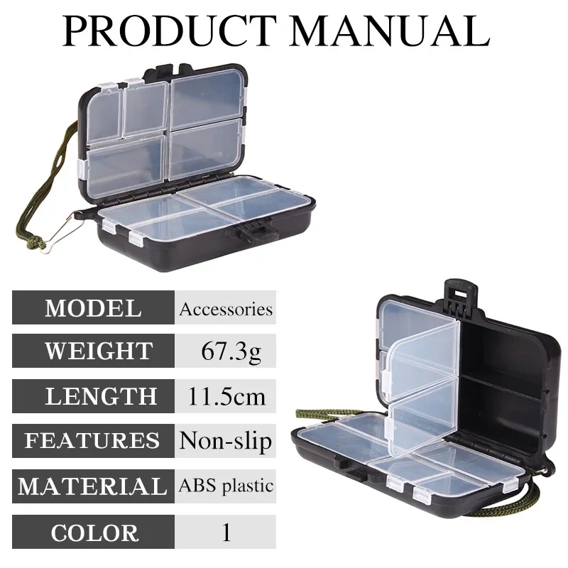 Cajas de señuelos de pesca con 9 compartimentos, estuche de almacenamiento de cebo, bandejas de almacenamiento de aparejos de pesca, organizador de anzuelos, accesorio de pesca impermeable - imagen 3