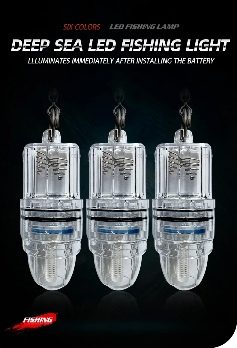 Experimente lo último en iluminación subacuática con nuestra luz de pesca LED de aguas profundas con seis colores vibrantes e iluminación instantánea después de la instalación de la batería