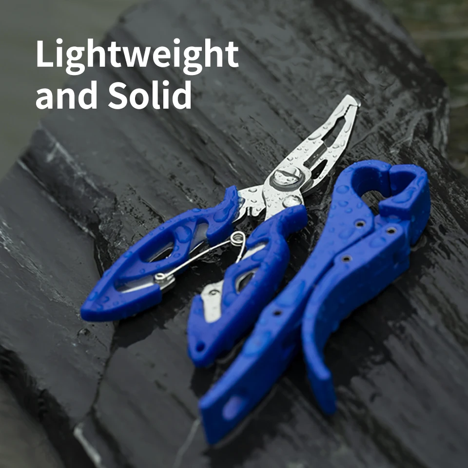 Juego de alicates para Señuelos de Pesca, tijeras, pestillo de resorte de retorno, diseño curvo, mango cómodo, alicates de punta de aguja, herramienta multifuncional de águila - imagen 2