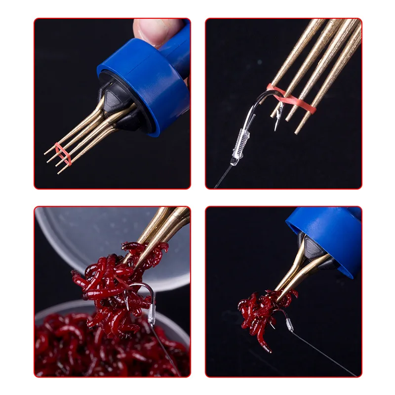 Clip Red Worms Particle Fishing Bait Clamp Earthworm Holder for Angling Enthusiasts ABS Ersatile Bait Clip Ford Convenien