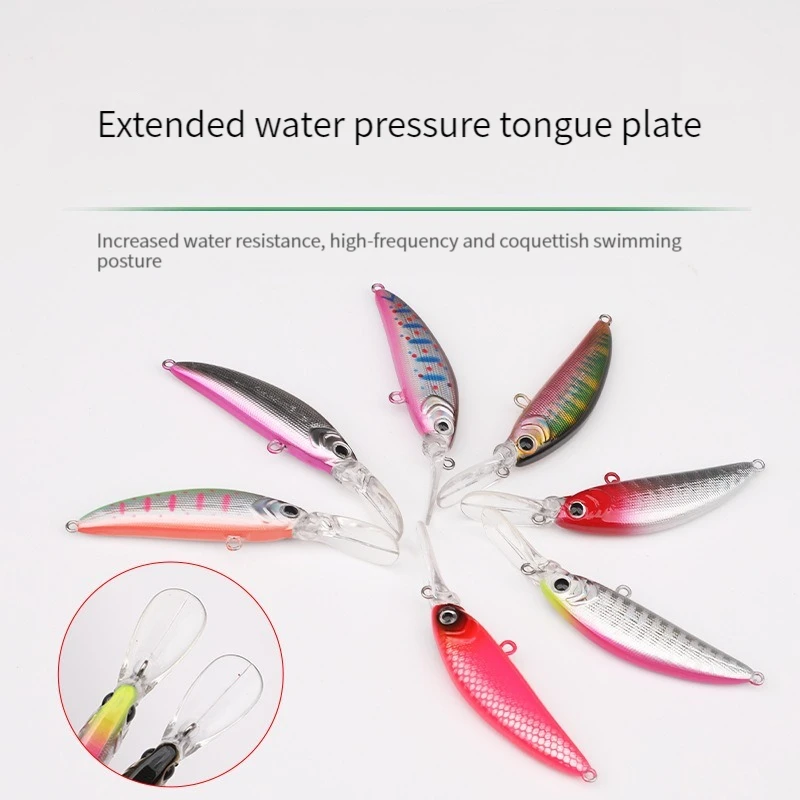 Nuevos Señuelos de Pesca 7cm Minnow hundimiento Jerkbait Wobbler Artificial cebo duro para trucha Lucio Bass Crankbait agua salada depredador señuelo - imagen 5