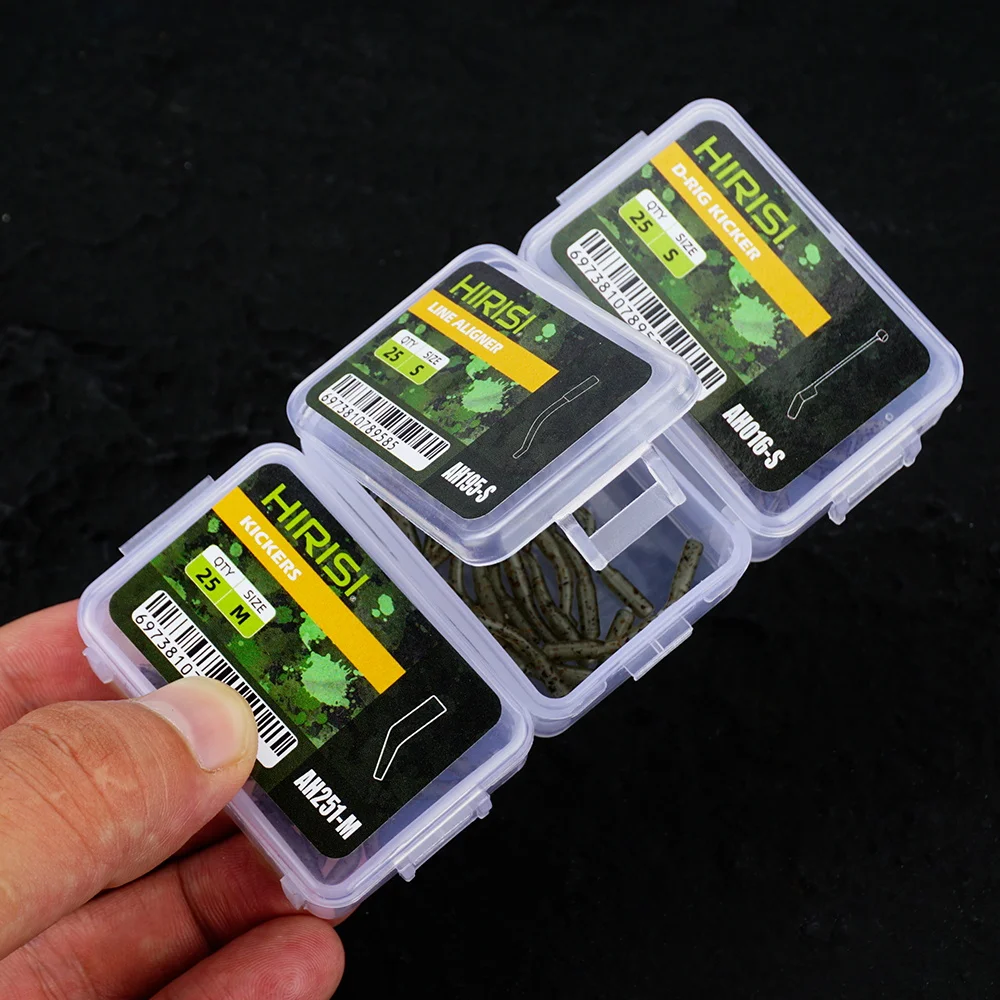Hirisi 25 uds anzuelo de pesca de carpa Kickers D Rig Kicker alineadores ganchos mangas aparejos mangas antienredos alineador de anzuelos AH251 - imagen 5