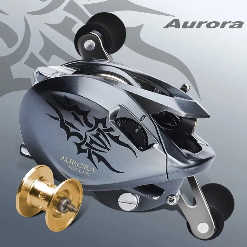 7,3 de fundición larga HISTAR: 1 alta relación 8kg Drag Power Metal Rotor Aurora Baitcasting carrete de pesca - imagen 4