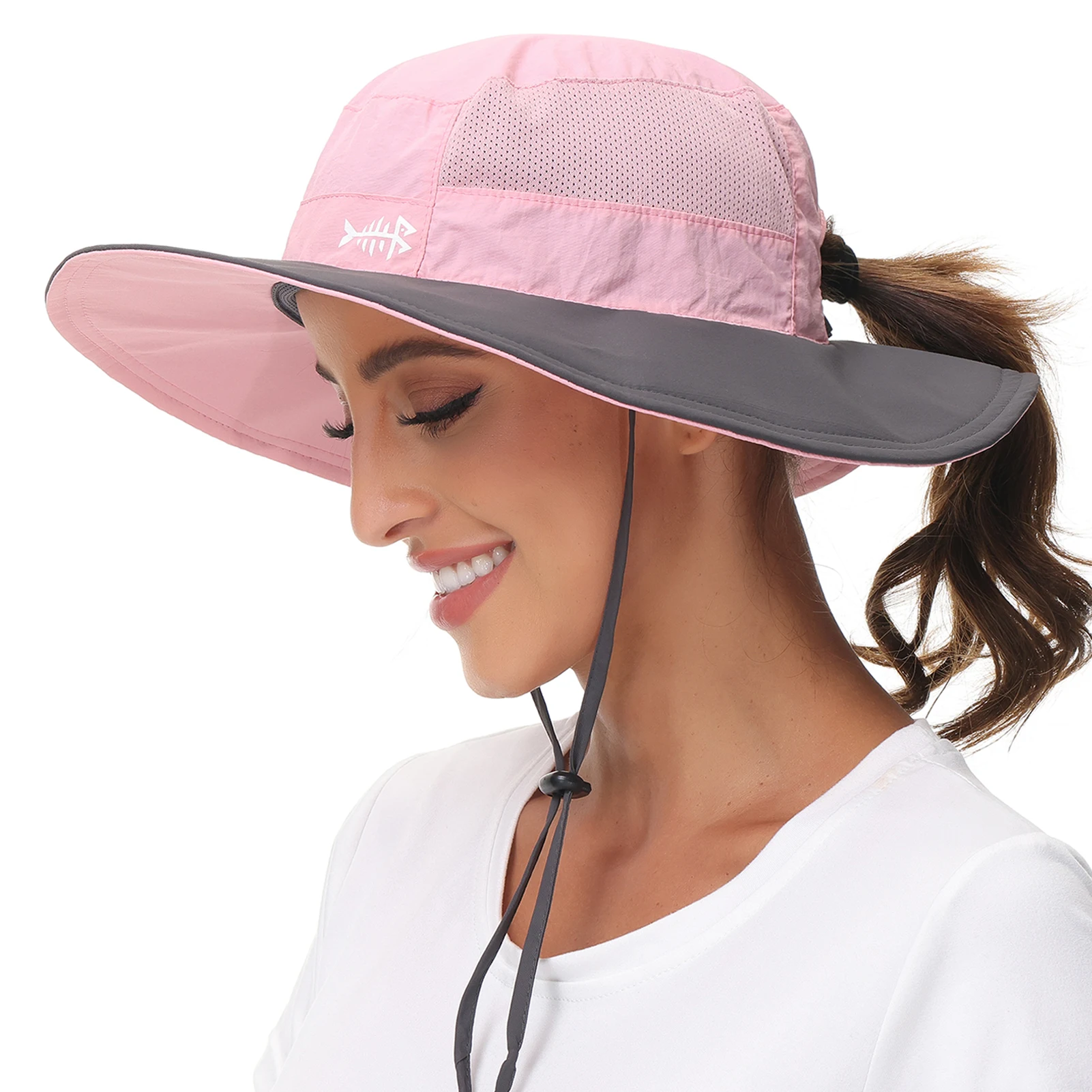 Bassdash-Sombrero de sol UPF 50 para mujer, con cola de caballo, agujero, cuello, solapa, resistente al agua, pesca al aire libre - imagen 2
