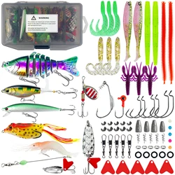 Kit pesca lubina Free Fisher, señuelos Jerkbait y vinilo