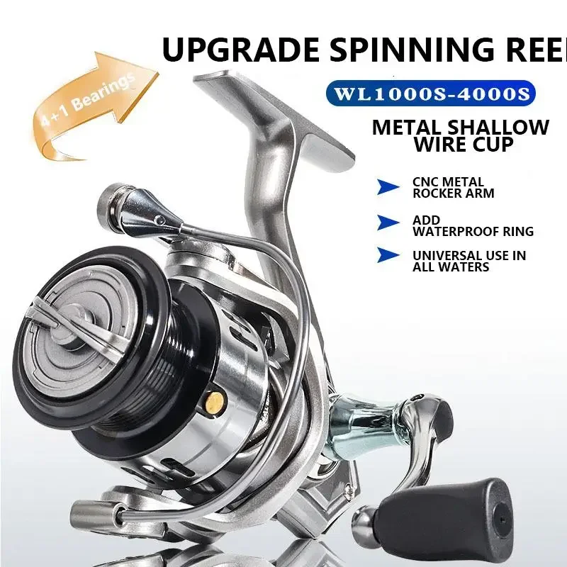 Carrete de pesca giratorio Mavllos WLR Bass, relación 5,2: 1, potencia de arrastre, carrete de Metal de 5kg, carrete de pesca giratorio ligero para carpa de agua dulce - imagen 2