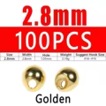 100pcs 2.8mm Golden