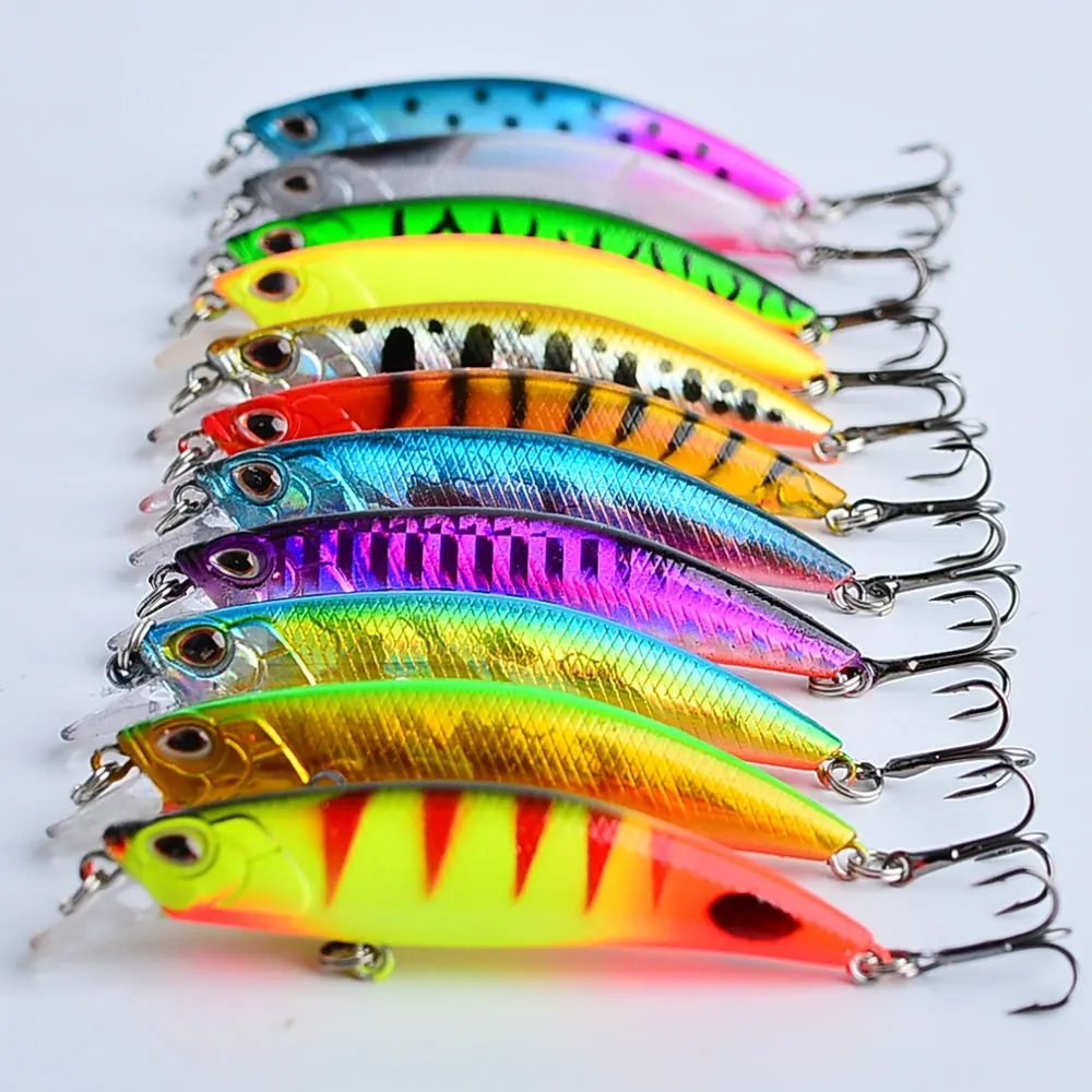 Señuelo de pesca Minnow, 6cm, 6,2g, cebo duro Artificial que se hunde, Wobblers de lubina, señuelos Crankbait, Lucio, anzuelos triples, aparejos