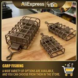 Comedero de pesca de carpa europea |   Alimentador de fondo de plomo de 30g 40g 50g con jaula de cebo de 5 rejillas, para pesca de fondo precisa y Bai controlado