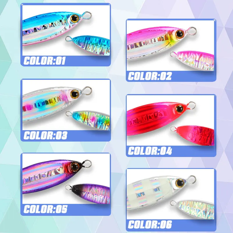 Magic Works-gabarito lento de Metal, 28g, 40g, 60g, lubina para Señuelos de Pesca, cebo Artificial, suministros de aparejos, nuevo anzuelo afilado para peces falsos - imagen 5