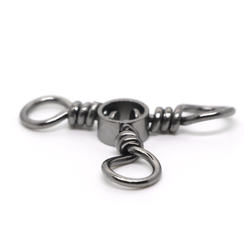 500 Uds conector de anzuelo de pesca 3 vías giratorio mar triple giratorio accesorios aparejos de pesca de agua salada al por mayor - imagen 4