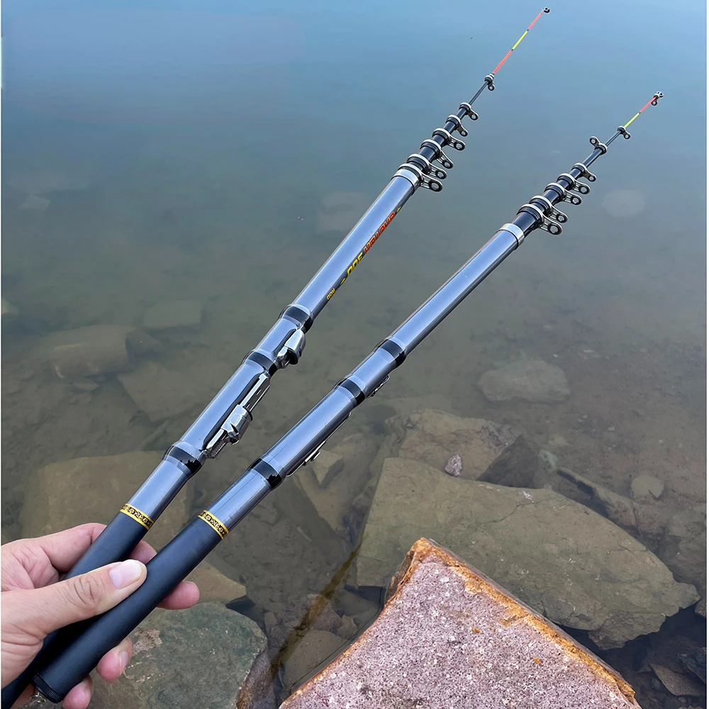 GHOTDA-caña de pescar rocosa de fibra de carbono, equipo de pesca al aire libre, ultraligero, portátil, telescópica de sección corta, 1,5 M-3,0 M - imagen 5