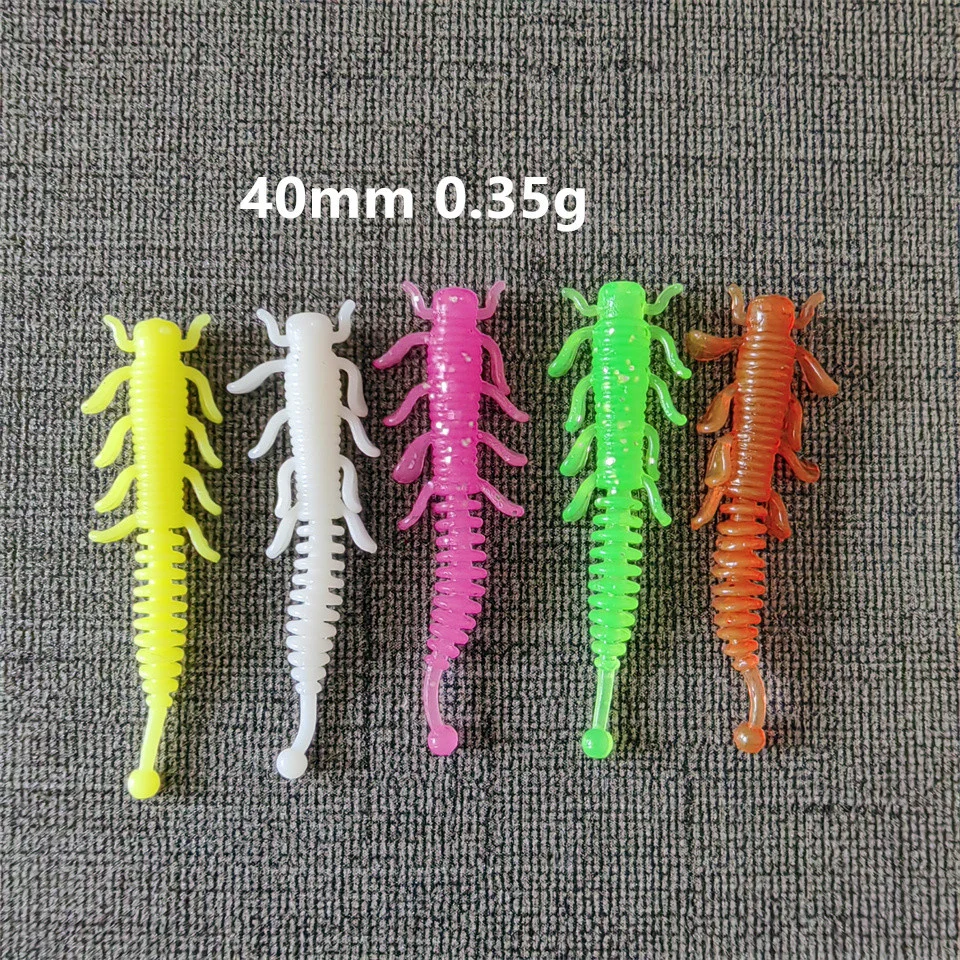 MUKUN 20 piezas nuevo TPE Mini señuelo de pesca de gusano suave 0,35g/40mm AJING Rockfish cebos artificiales lubina aparejos de pesca de silicona - imagen 4