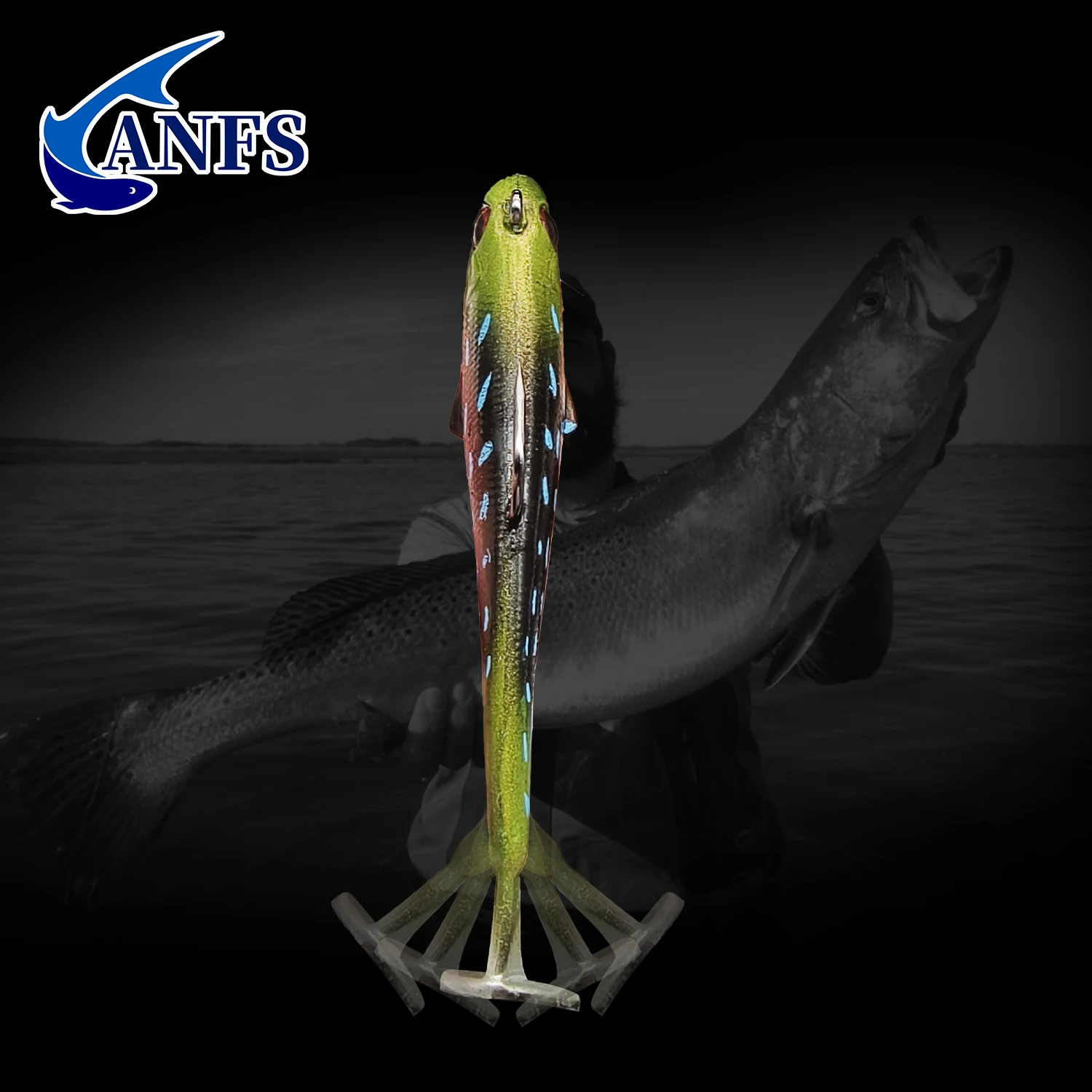 ANFS-Juego de Señuelos de Pesca blandos de 5 piezas, cebo de Pesca de lubina Premium para agua dulce y salada - imagen 5