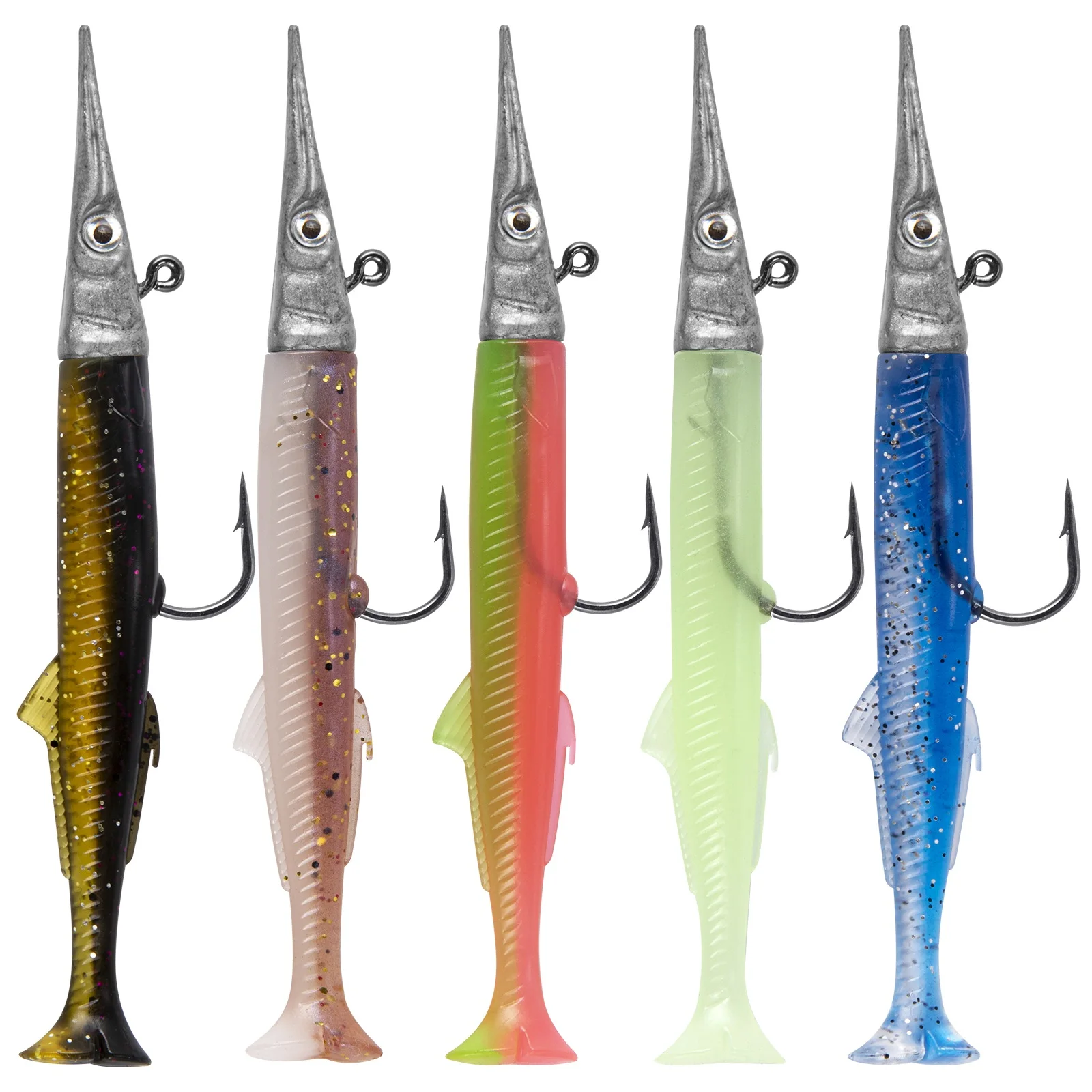 Señuelo anguila Sandeel cola paleta anzuelo jig head – trucha lucio - imagen 4