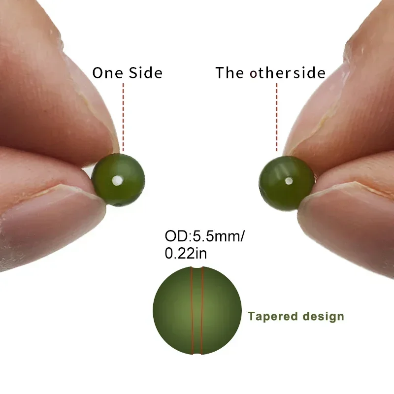 50 Uds. Accesorios de pesca de carpa, cuentas de goma de 5,5mm para aparejos de helicópteros Chod, cuentas de vástago, aparejo para el cabello - imagen 3