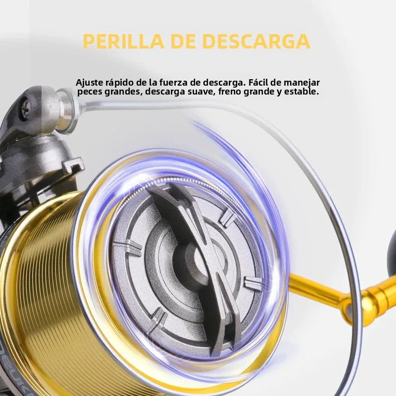 Carrete de pesca giratorio DEUKIO – 4.8:1 y 16 kg de arrastre - imagen 4