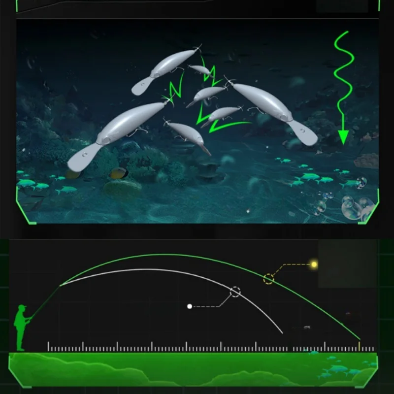 Wondersee 80mm 10g hundimiento lento vibración aleteo VIB fundición larga hundimiento Wobbler señuelo de pesca cebo duro manivela Lucio liquidación - imagen 5