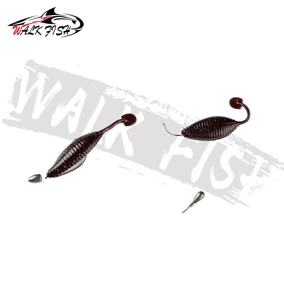 WALK FISH-SEÑUELOS blandos flotantes para pesca, cebos de plástico de 6 piezas, 80mm, 3,3g, gusano de pesca, TPR, Lucio, piscardo, Swimbait, Jigging - imagen 4