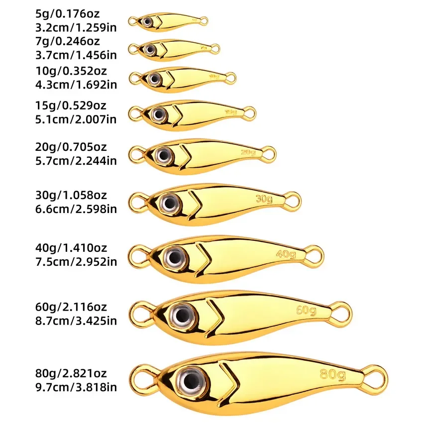 Plantilla de paso lento para pesca en el mar, 5G-60G, matamoscas, plantilla de dardo de Metal, cuchara, cebo Artificial, señuelo de pesca, 1 ud. - imagen 2