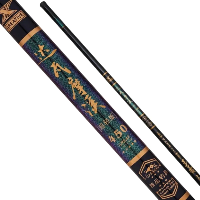 Caña de pescar telescópica ultraligera de fibra de carbono súper dura portátil para caña de corriente de carpa de agua dulce 3,6 M 4,5 M 5,4 M 6,3 M7,2 M - imagen 5