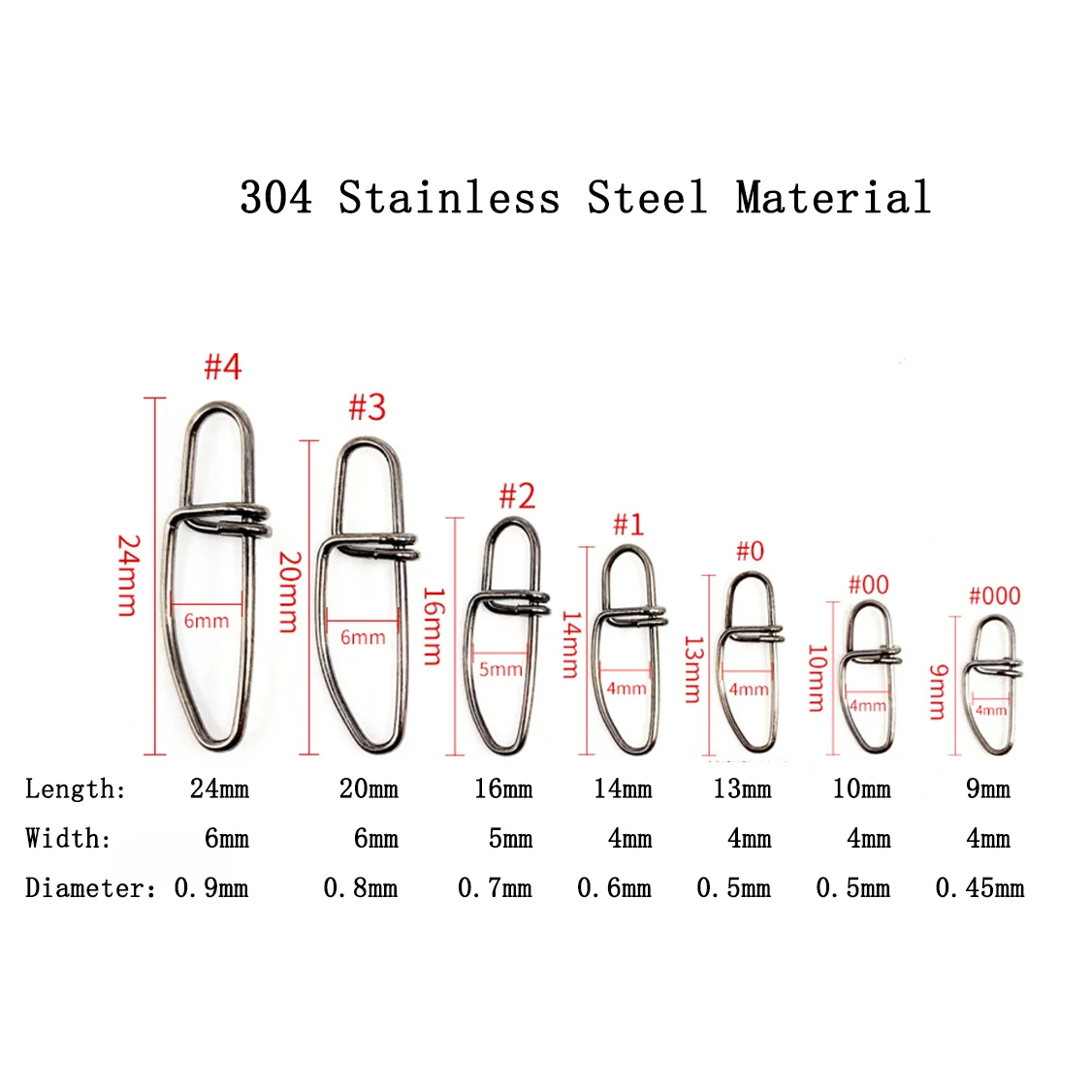 Conector de pesca de 10/50/100 Uds., rodamiento de pasador de acero inoxidable, pasadores giratorios, accesorios de conector sólido, aparejos de equipo - imagen 5