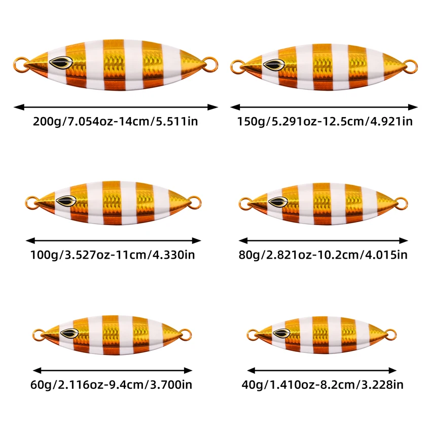 Señuelo de pesca de plantilla lenta, brillo nocturno de Metal de alta calidad, 40g, 60g-200g, fregaderos rápidos, pesca en barco de aguas profundas, cebo de caballa Marlin, 1 Uds. - imagen 4