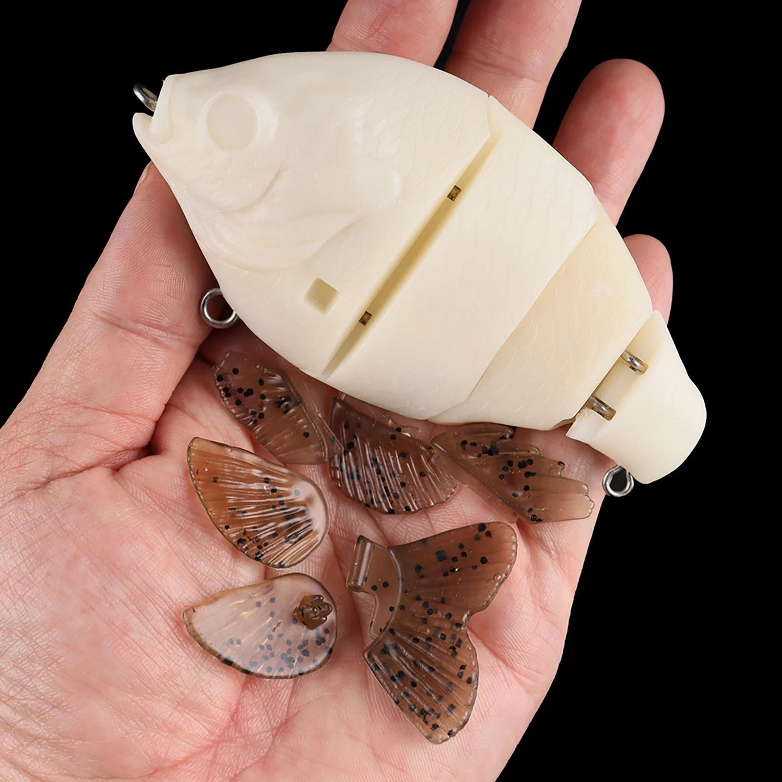 Chan'sHuang 5 uds espacios en blanco sin pintar 13cm/59,6g hundimiento cola suave pez sol Swimbait DIY Señuelos de pesca hechos a mano - imagen 5