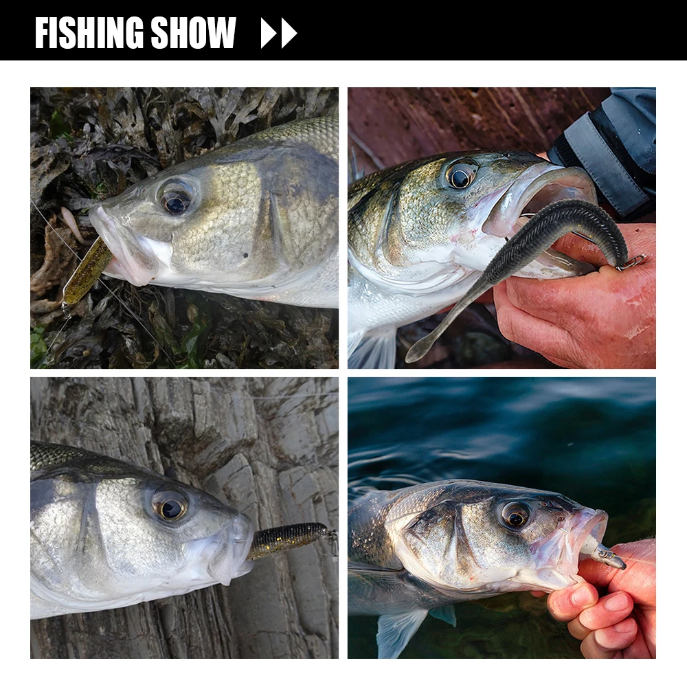 Spinpoler Stick gusano Softbait señuelo de pesca cola recta salada 75mm 90mm 110mm natación perfecta plásticos sueño Shot suave 10 Uds - imagen 2