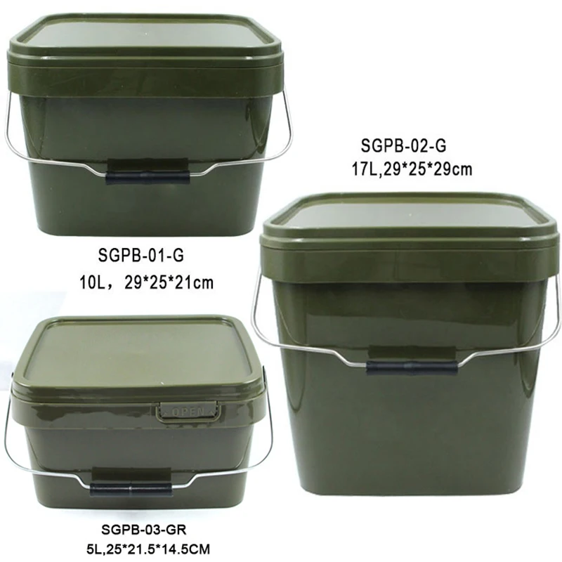 Caja de aparejos JSFUN, Cubo de pesca de carpa, pesca al aire libre, contenedor de mezcla de cebo portátil, solución de almacenamiento de pesca de cebo de carpa - imagen 2