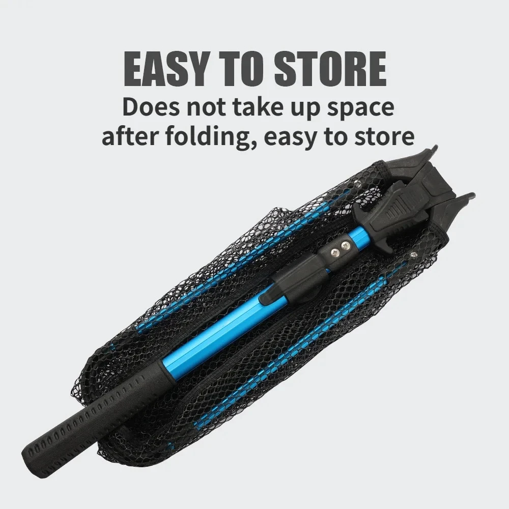 Red de pesca manual de aleación de aluminio retráctil, red triangular plegable, red de pesca reforzada, red Hexagonal de 5MM, 92CM - imagen 3