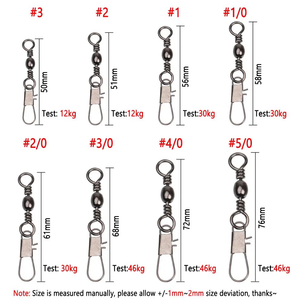 Bimoo-barril giratorio con enclavamiento, conector de pesca a presión, Pin a presión, señuelo de pesca rodante, aparejos Sabiki, accesorios para peces de mar - imagen 3