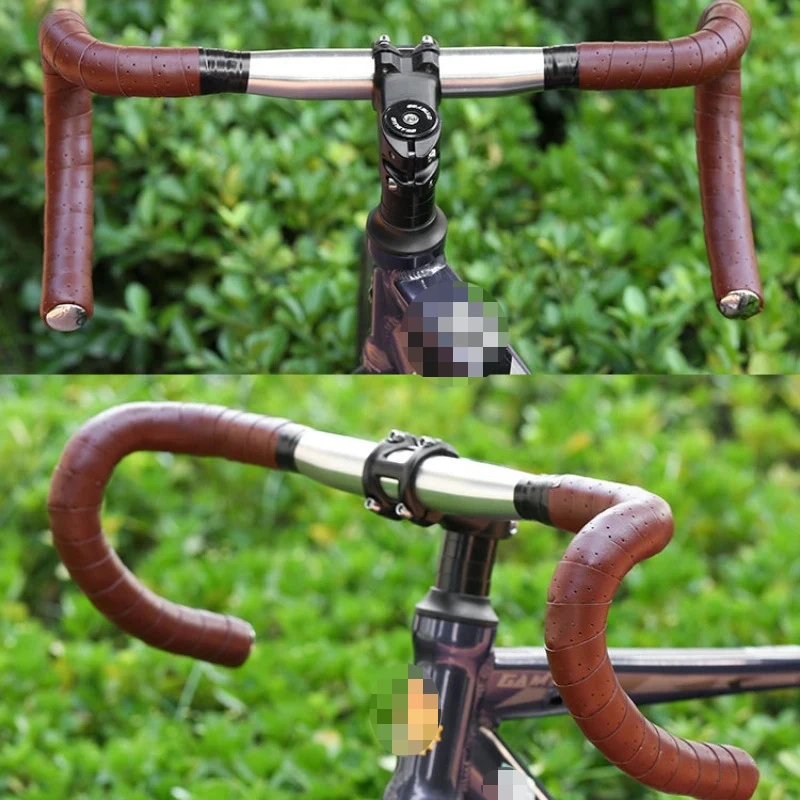 Cinta para manillar de bicicleta de carretera, accesorios de cuero Artificial PU con textura EVA, correa de perforación, 2150x30x3mm, 2 uds.