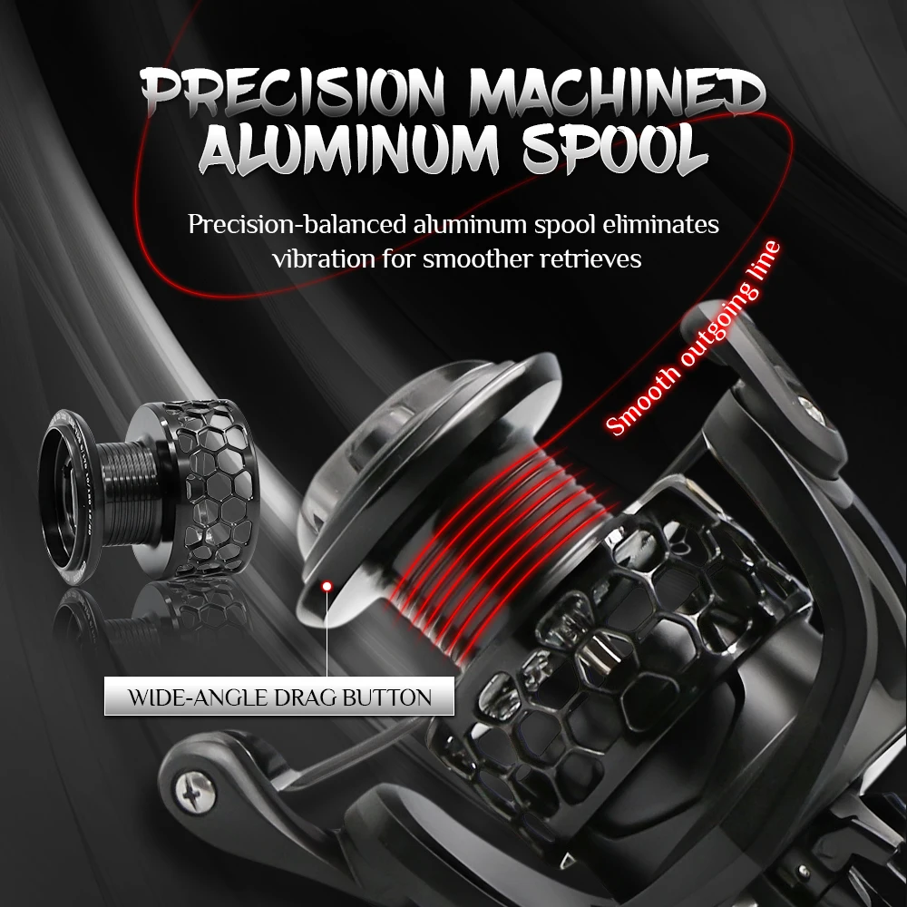Carrete giratorio GTA, carrete de pesca de agua salada 2000 3000 4000 5,2: 1, relación de engranaje, diseño de carrete hueco - imagen 2