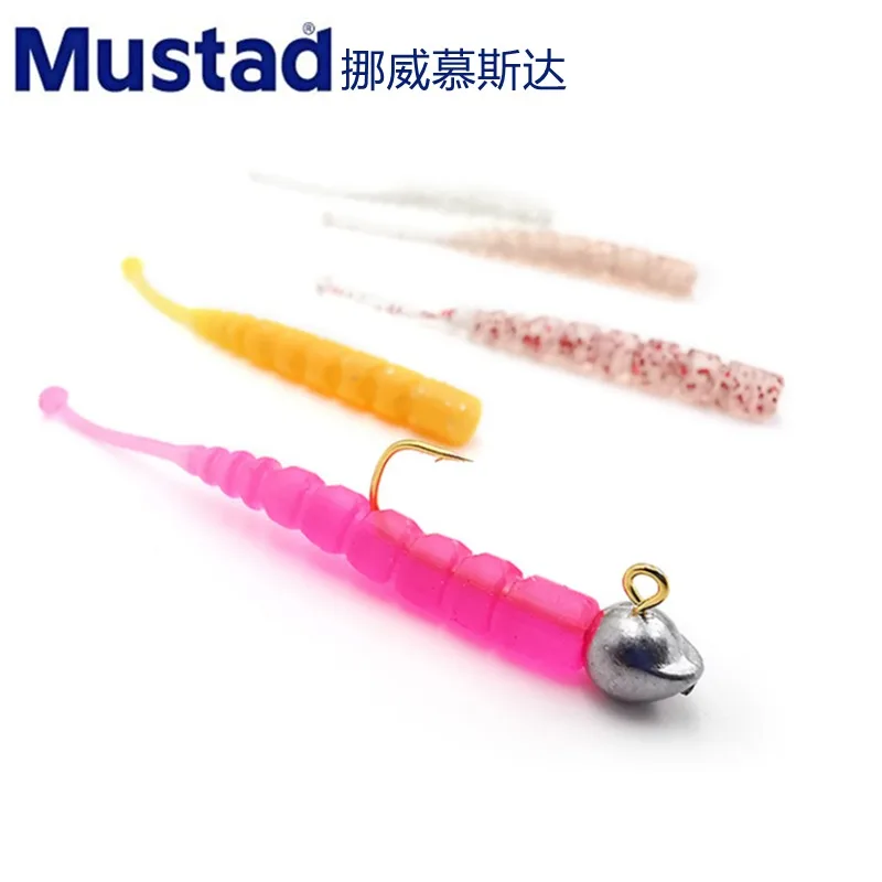 Señuelo de AJW-PLU Mustad de Noruega, cebo suave con cabeza de plomo completa, gancho, cola de aguja, Micro raíz de pesca, cebo falso de insecto suave - imagen 3