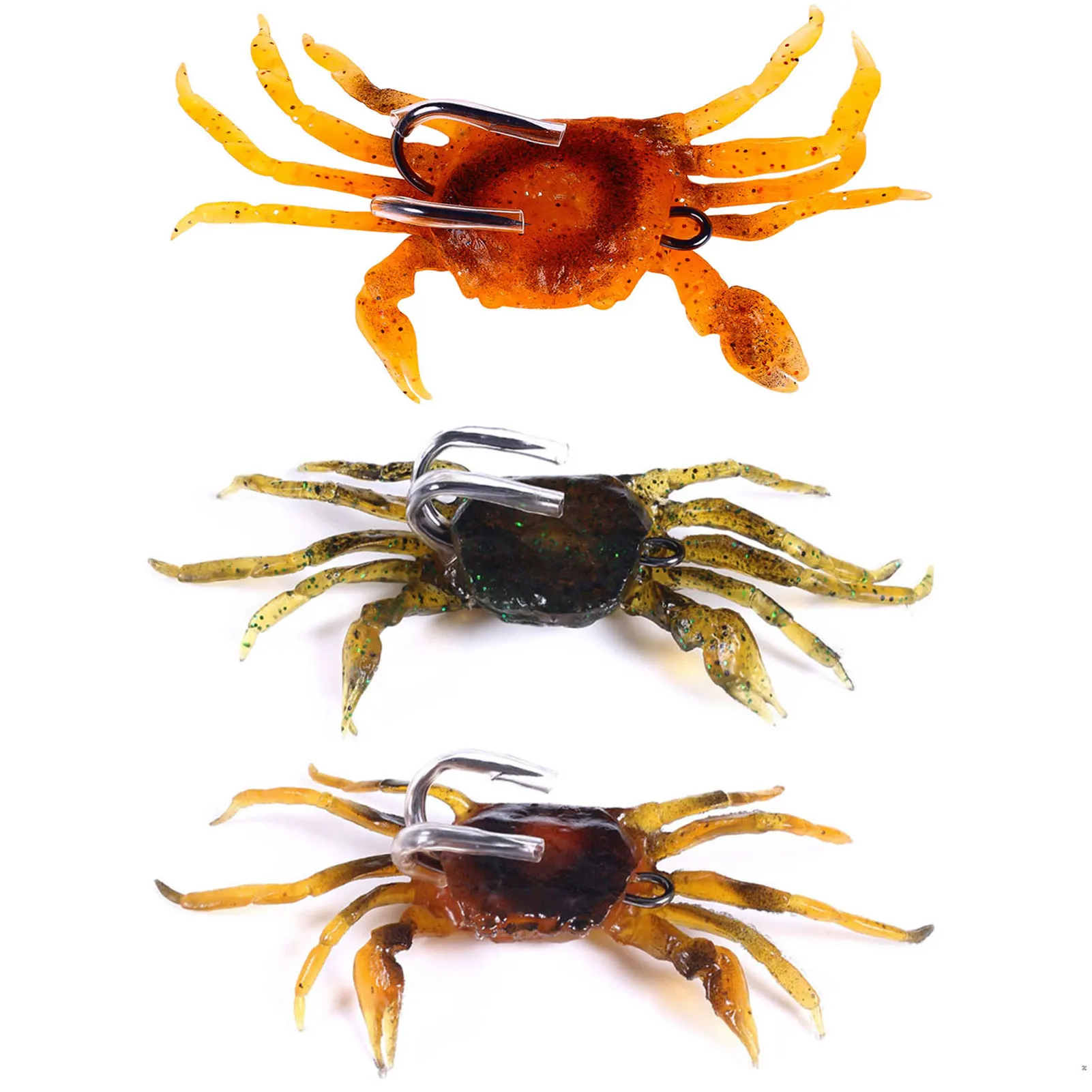 Señuelos de Pesca de silicona, cebo suave 3d de 10cm, simulación de patrón de cangrejo Artificial, anzuelos afilados, pesca en hielo, invierno, 30g - imagen 3